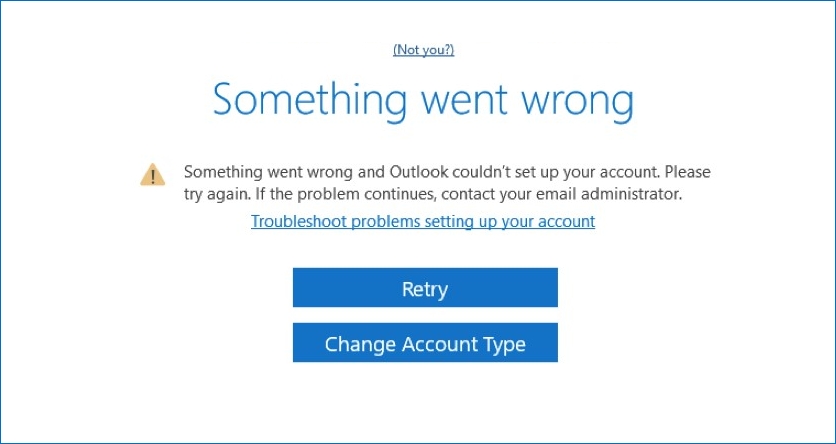 MS Outlook | Something went Wrong